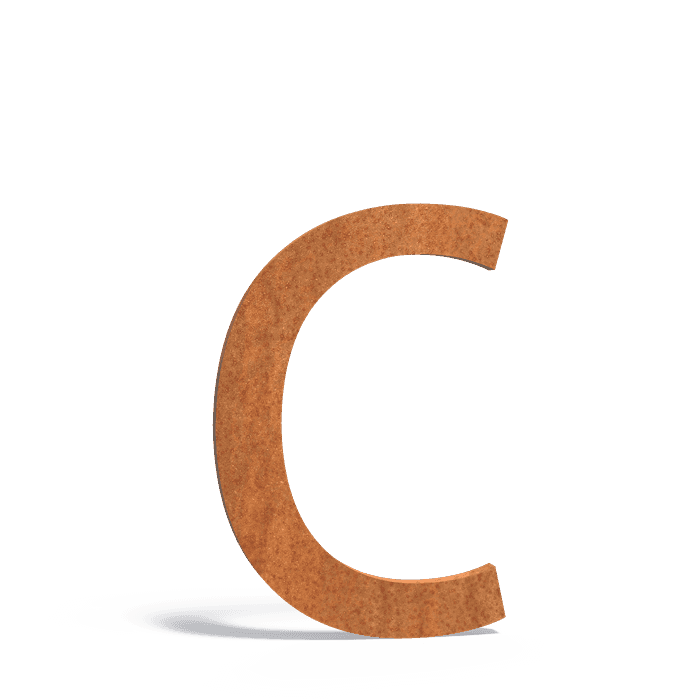 C Corten - Cortenstaal,Accessoires,Huisletters,55 x 5 x 90 mm