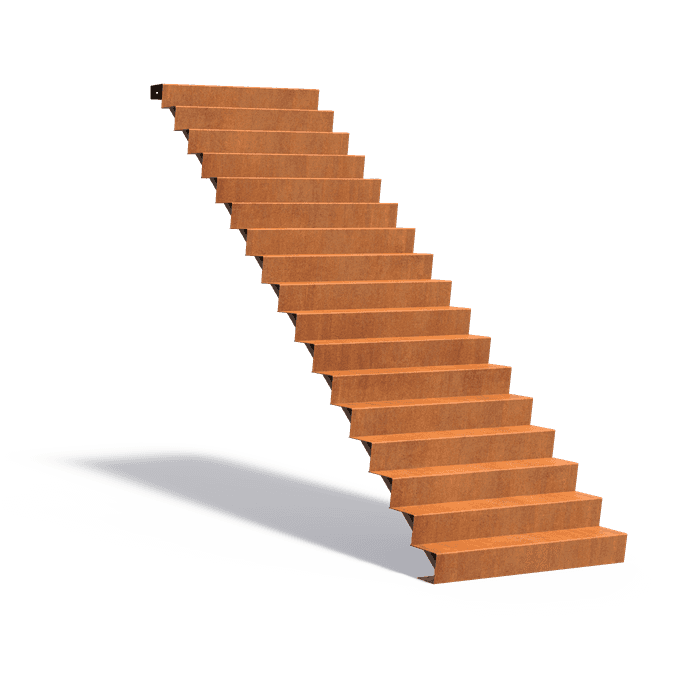 CST17.2 (17 stair steps) - Cortenstaal,Trappen,Trappen,1250 x 4080 x 2890 mm