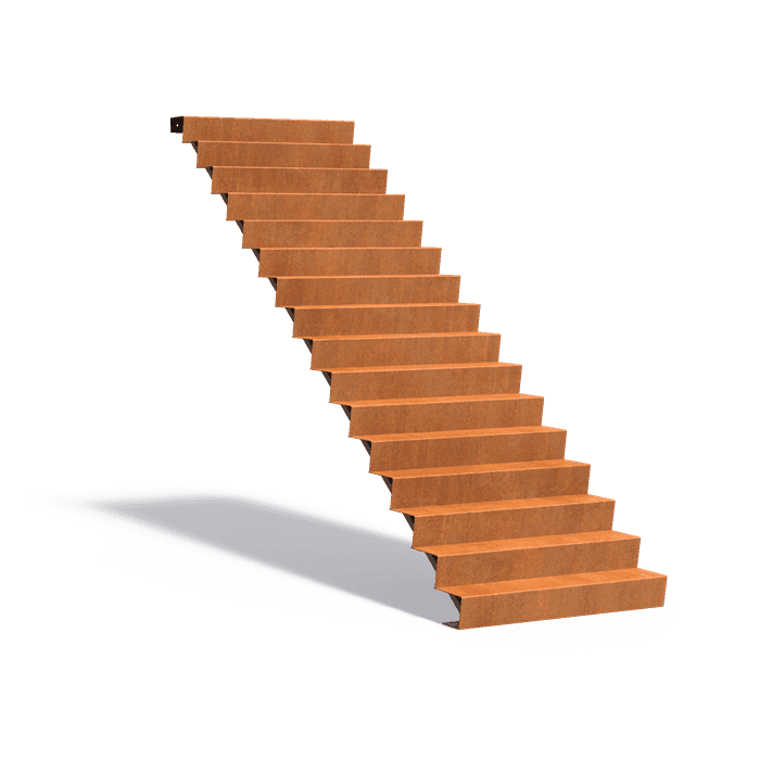 CST16.2 (16 stair steps) - Acier corten,Escaliers,Escaliers,1250 x 3840 x 2720 mm