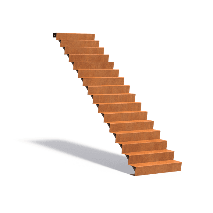 CST16.1 (16 stair steps) - Cortenstaal,Trappen,Trappen,1000 x 3840 x 2720 mm