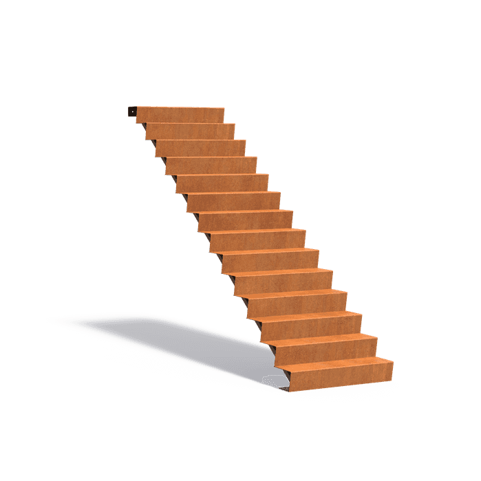 CST14.1 (14 stair steps) - Cortenstaal,Trappen,Trappen,1000 x 3360 x 2380 mm
