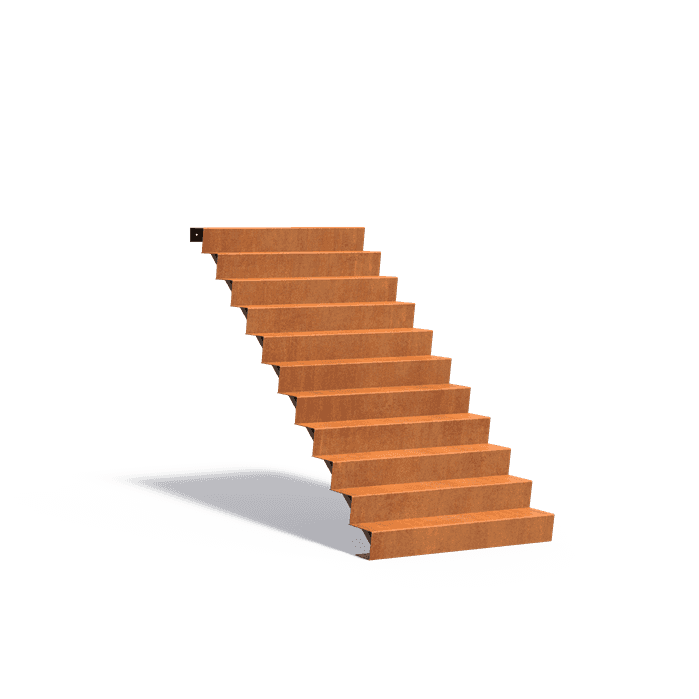 CST11.2 (11 stair steps) - Cortenstaal,Trappen,Trappen,1250 x 2640 x 1870 mm