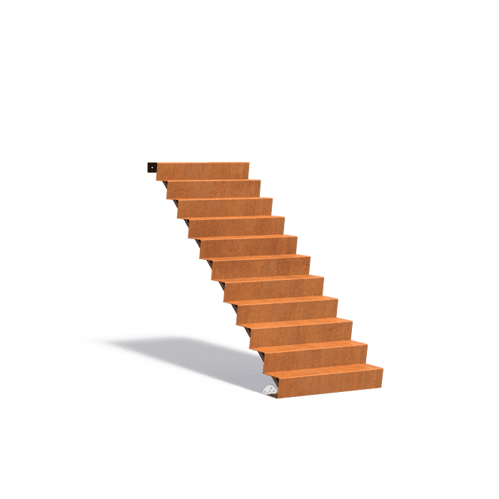 CST11.1 (11 stair steps) - Stal kortenowska,Schody,Schody,1000 x 2640 x 1870 mm