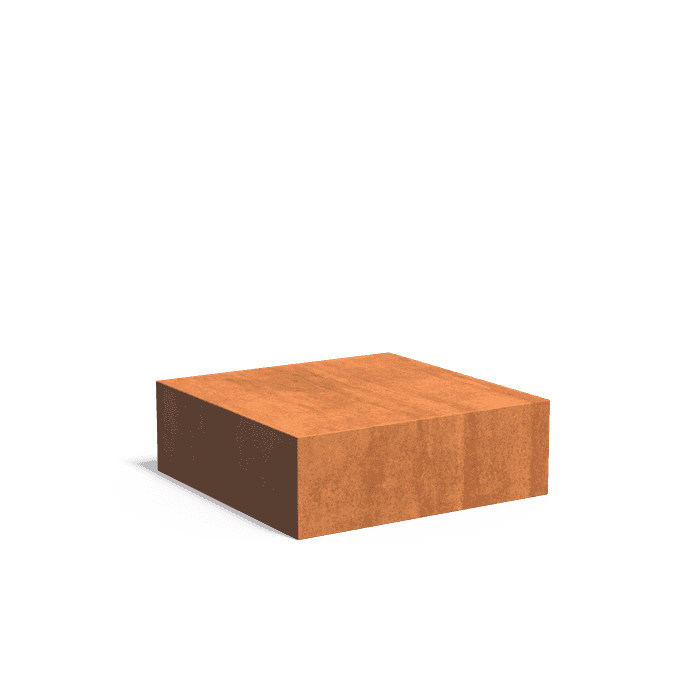 CK20 - Corten steel,Socles,Socle,1200 x 1200 x 400 mm