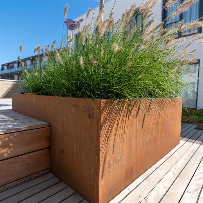 CA24.2 - Cortenstaal,Plantenbakken,CARREZ met bodem,1200 x 400 x 800 mm