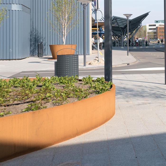 CEL6 - Cortenstaal,Plantenbakken,ELLIPSE met bodem,1200 x 800 x 400 mm