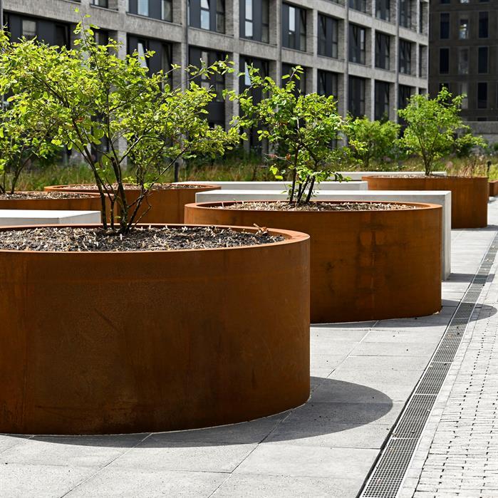 CT4.3 - Cortenstaal,Plantenbakken,CIRCUM met bodem,1200 x 400 mm