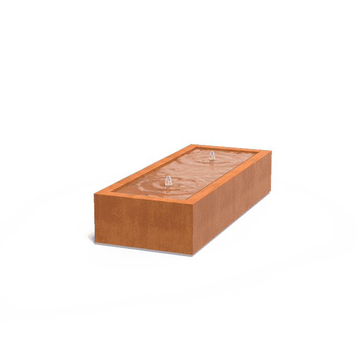 CB5.1 (2 fountains + LED)) - Corten steel,Water features,Water tables standard,2000 x 800 x 400 mm