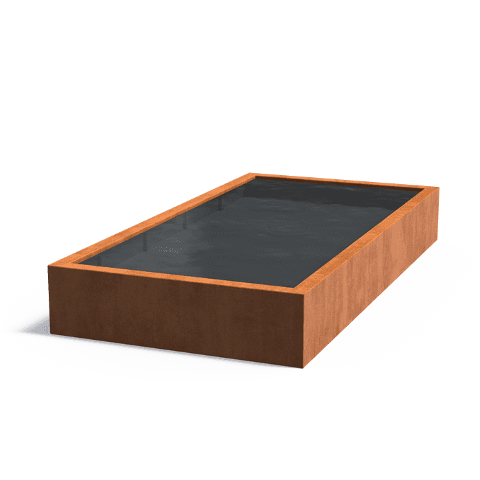 VC5.1 - Cortenstahl,Wasser elementen,Teiche standard,3000 x 1500 x 400 mm