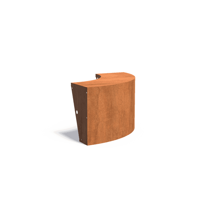 CRCO3.600.1000.400 outside curve - Cortenstahl,Stützmauer,Stützmauer 600 mit breitem Oberrand,1000 x 1000 x 600 mm