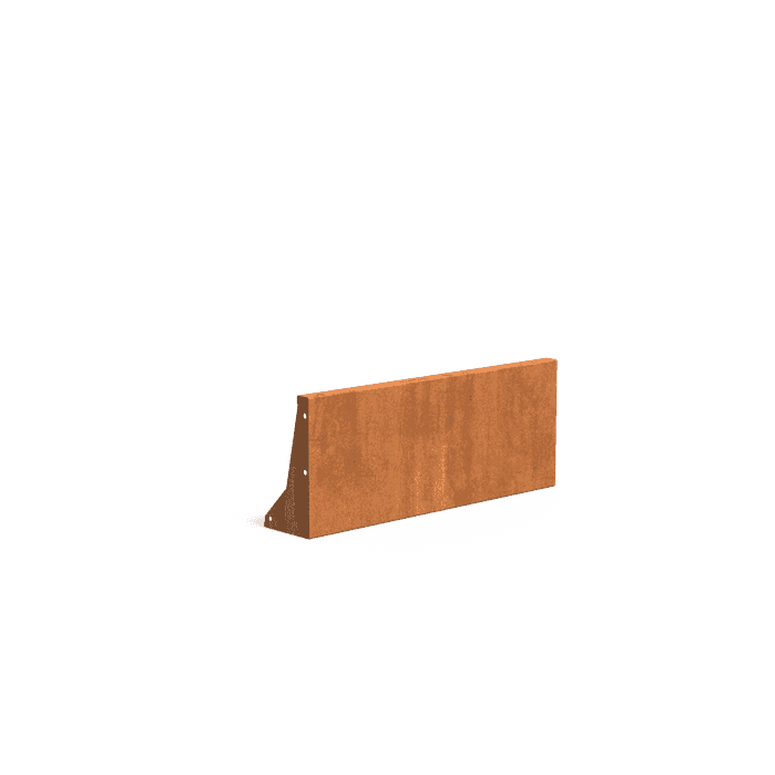 CRS3.400.1000 straight - Cortenstaal,Keerwanden,Keerwand 400,1000 x 200 x 400 mm