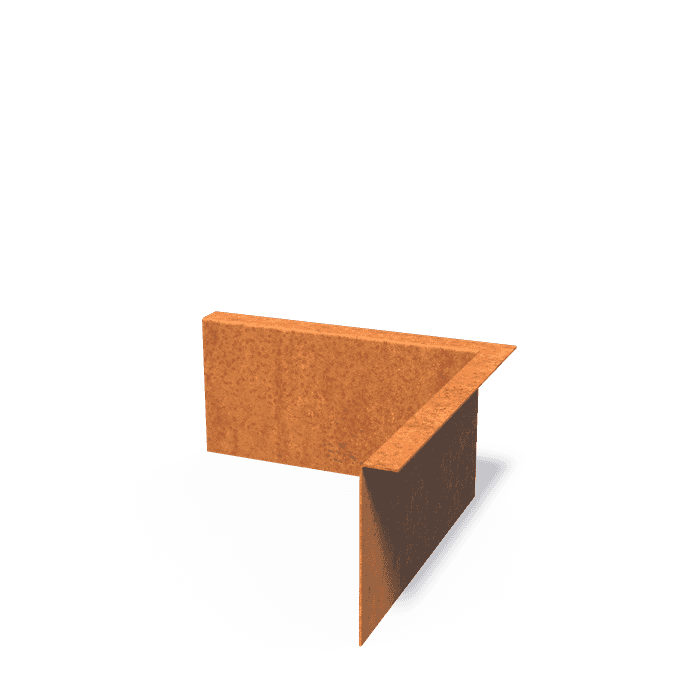 CZ2.150BI - Cortenstaal,Kantopsluitingen,Kantopsluiting hoek gezette bovenrand,300 x 300 x 150 mm