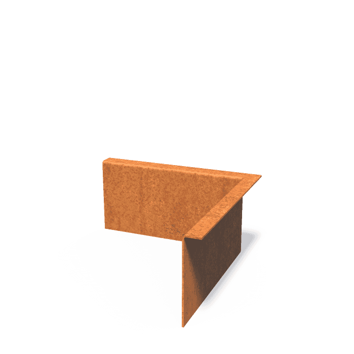 CZ3.150BI - Cortenstaal,Kantopsluitingen,Kantopsluiting hoek gezette bovenrand,300 x 300 x 150 mm