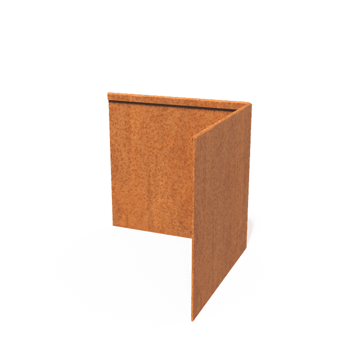CP3.290BU - Corten steel,Edging,Edge corner flattened top edge,300 x 300 x 290 mm
