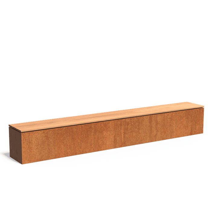 CKW29 - Cortenstaal,Sokkels,Sokkel met zitting,3000 x 400 x 430 mm