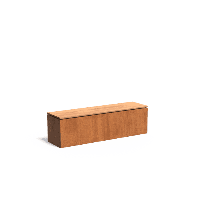 CKW31 - Cortenstaal,Sokkels,Sokkel met zitting,1500 x 400 x 430 mm