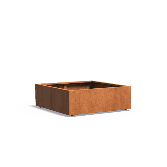 CAWL4.3 - Cortenstaal,Plantenbakken,CARREZ Met wielen,1200 x 1200 x 400 mm