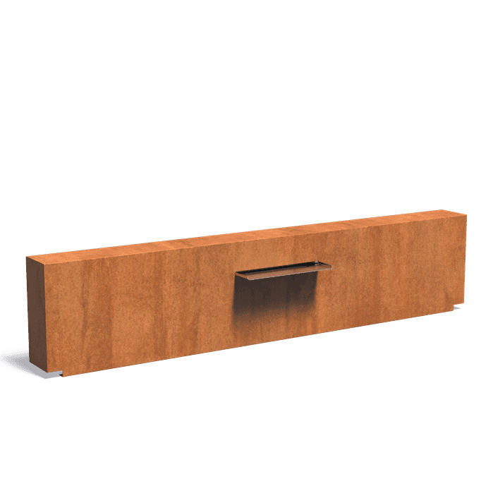 VCM1.1.600 (incl Waterfall 600 + VP3 Pump) - Corten steel,Water features,Pond walls fixed,3000 x 250 x 600 mm