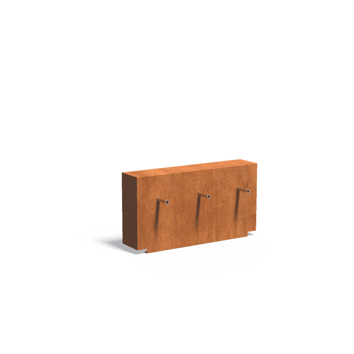 VCM1.5.3 (incl Waterfall 3 pipes + VP3 Pump) - Corten steel,Water features,Pond walls fixed,1200 x 250 x 600 mm