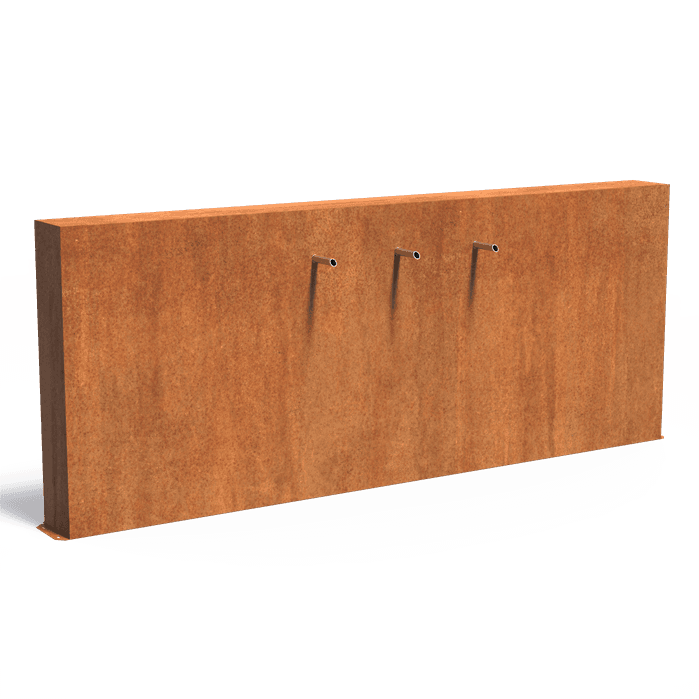 VCM2.1.3 (incl Waterfal 3 pipes + VP3 Pump) - Corten steel,Water features,Pond walls free-standing,3000 x 250 x 1200 mm