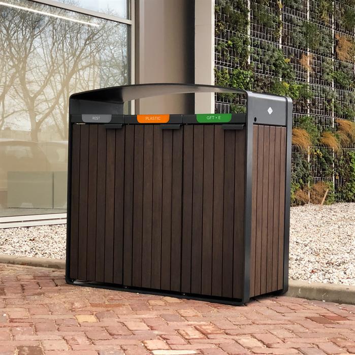 STLB.100WS2.Ct - Stal kortenowska,Kosze na smieci,STORR standard,1065 x 550 x 1150 mm