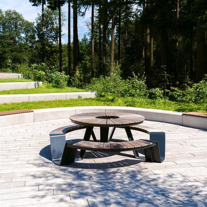 DUPN.R2300.ZnRC garapa - Gecoat staal,Picknicksets,DUNC picknickset,2300 x 2300 x 750 mm
