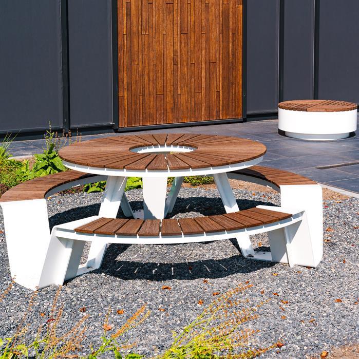 DUPN.R2300.ZnRC garapa - Gecoat staal,Picknicksets,DUNC picknickset,2300 x 2300 x 750 mm