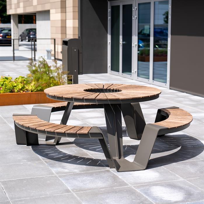 DUPN.R2300.ZnRC garapa - Gecoat staal,Picknicksets,DUNC picknickset,2300 x 2300 x 750 mm
