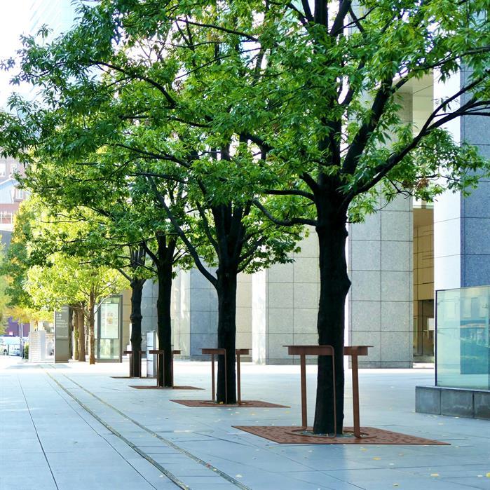 STTG.R700.Ct - Acier corten,Grilles et protection des arbres,STORR tree guard round,806 x 332 x 850 mm