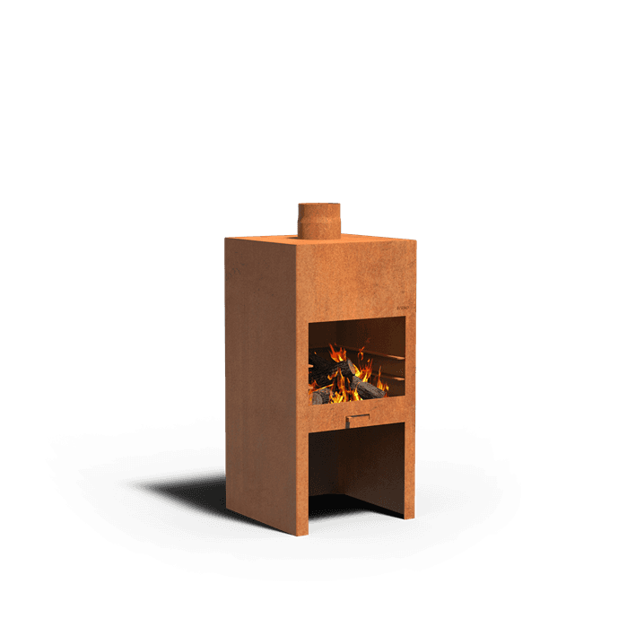 BGS1.150 - Corten steel,Outdoor fireplaces,STIG,500 x 500 x 1000 mm