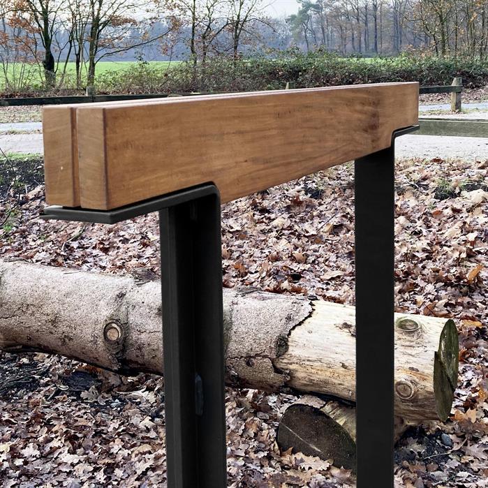 BOBS.900.Ct garapa - Acier corten,Supports de vélo,BORG standard,1200 x 150 x 1084 mm